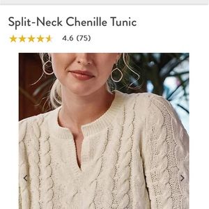 J Jill split neck chenille sweater